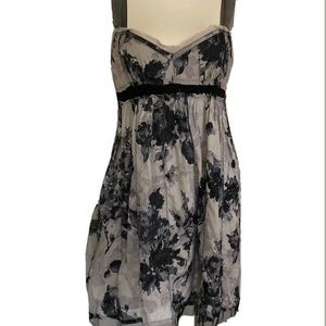 LOFT Black Grey floral sundress sz 12